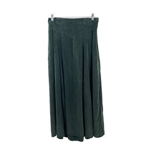 Vintage Roper Western Maxi Skirt Large Army Green Stretch Waist Rayon USA Made